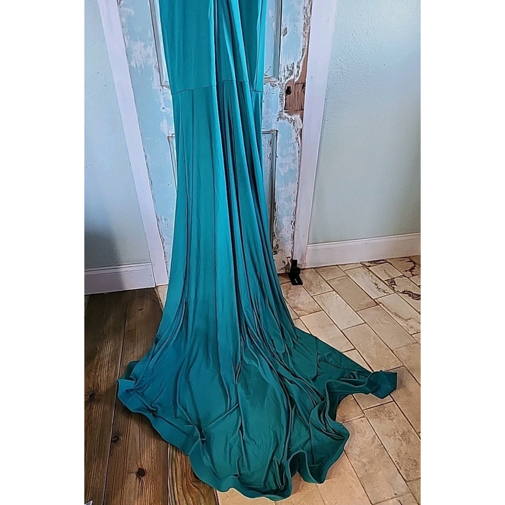 Alglist Emerald Green Rhinestone Evening Gown Large - Picture 6 of 10